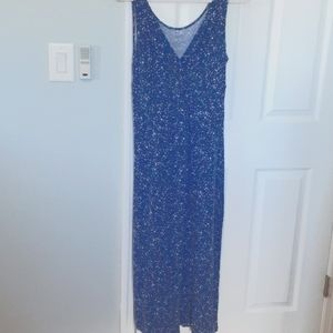 Alfani sleeveless maxi dress with colorful bubble design  size medium